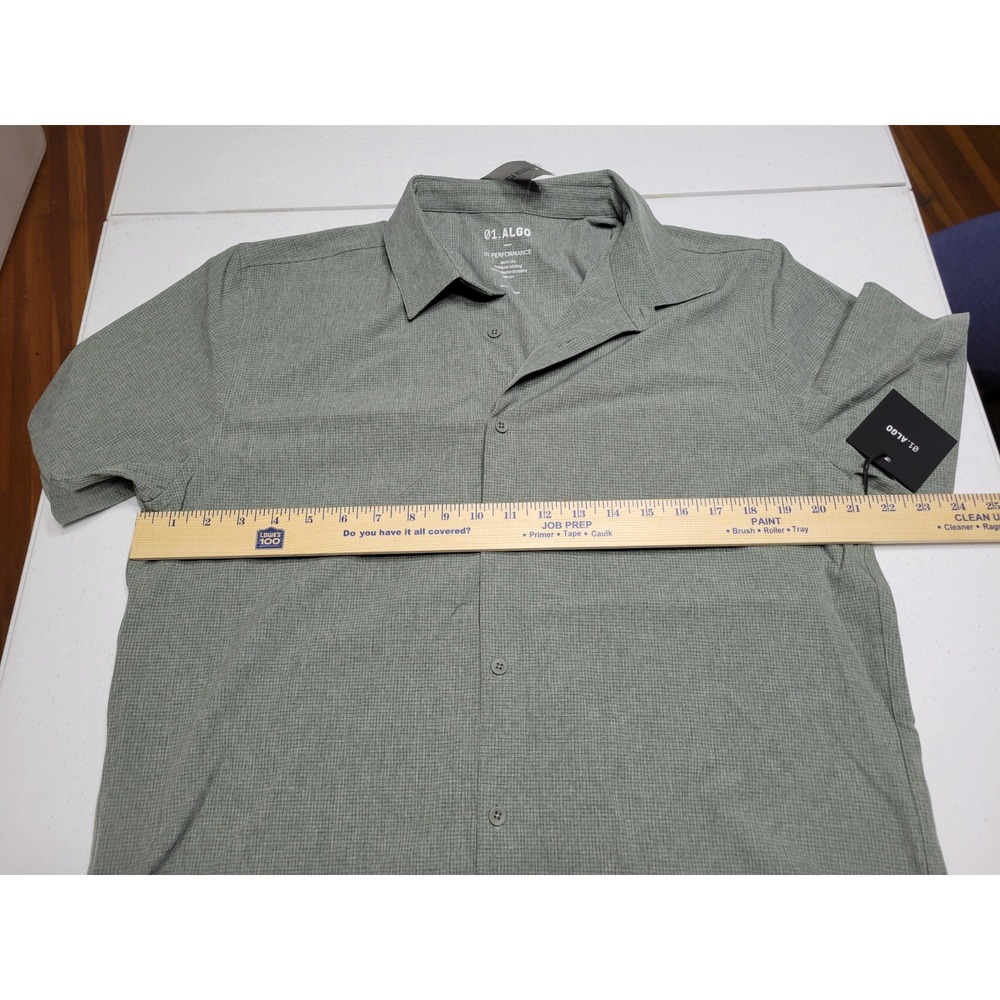 01.Algo NWT Mens Performance Large Green Tommi Commuter Short Sleeved Button Up - Picture 7 of 10
